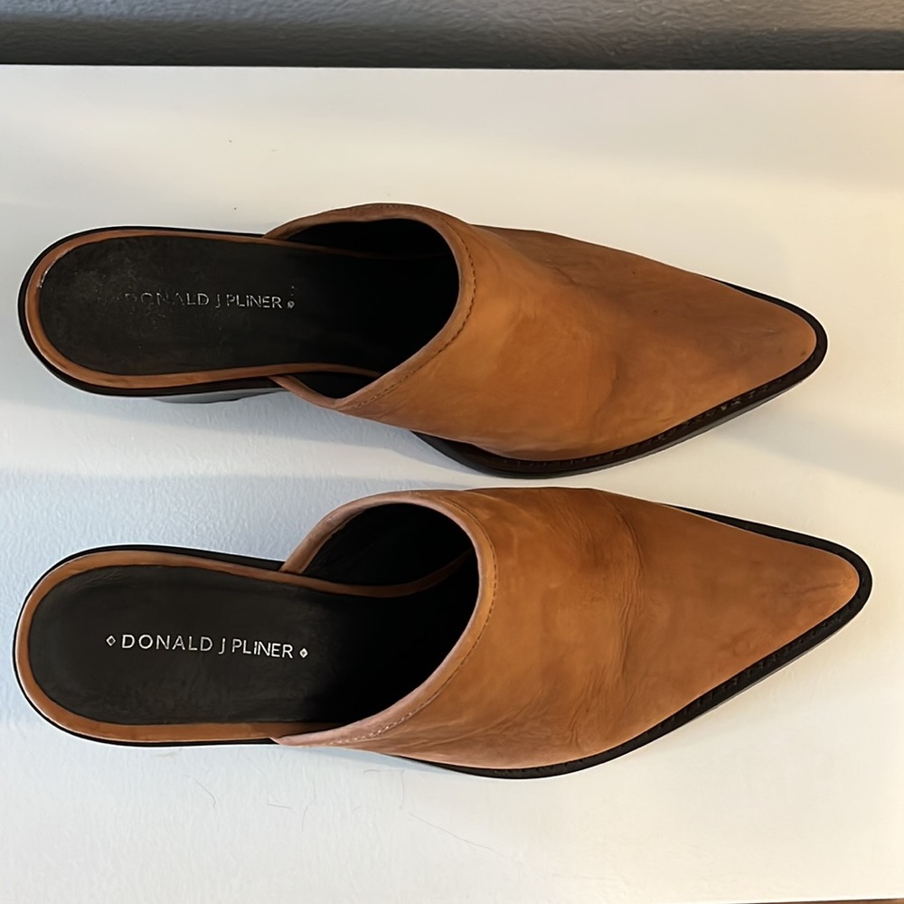 Donald J. Plainer Suede Healed Slip Ons